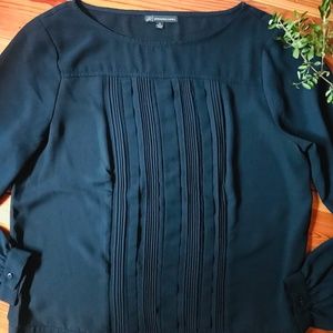 Adrianna Papell long sleeve navy blouse M